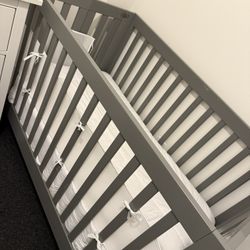 Babyletto Maki Full Size Folding Crib In Grey 