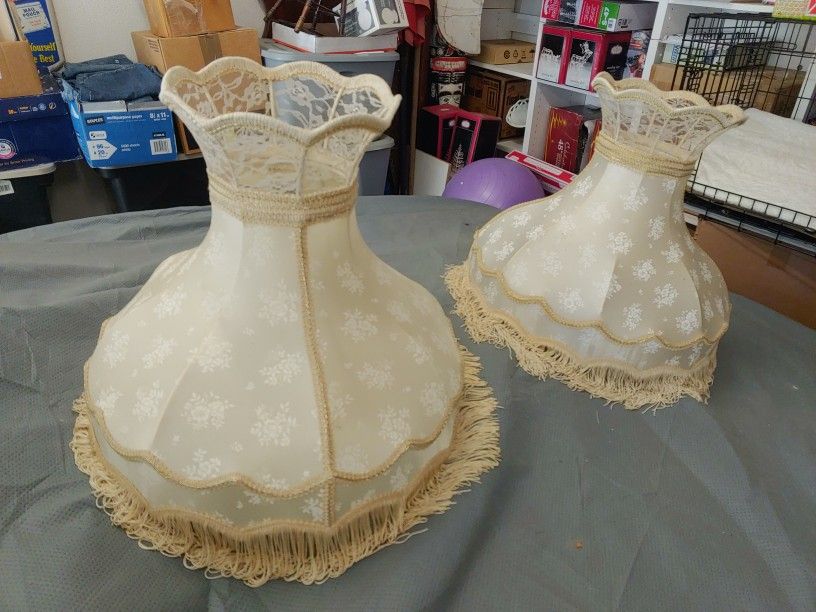 One Pair Of Vintage Lamp Shades Awesome Very Nice