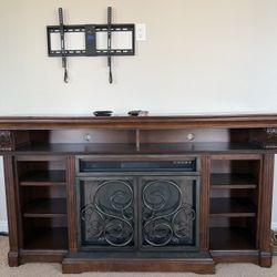 Fire Place Wooden Tv Stand 