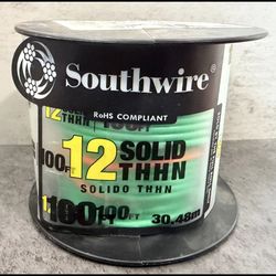 Southwire 100 ft. 12 Green Solid CU THHN Wire Model 11591584