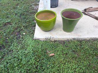 Glazed terracotta pots