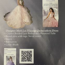 Brand w/ Tags new designer Quinceañera dress  - size 6