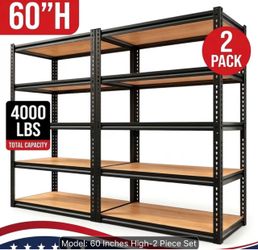 New 2PCS Heavy Duty Metal Shelves