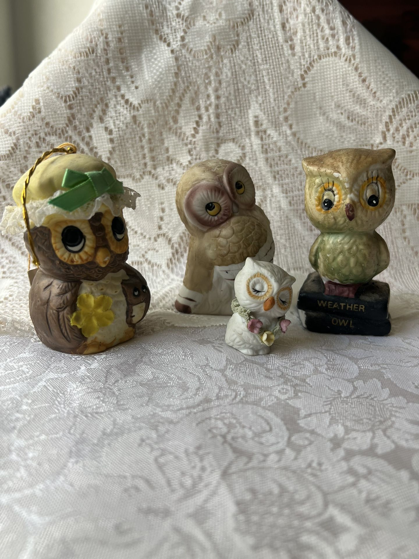 Vintage Owl Figurines Set Of Four