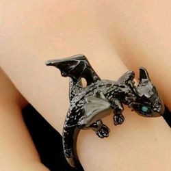 Baby Blue Eyed Dragon Ring