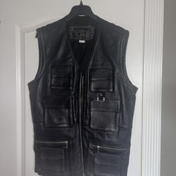 TKO Leather Black Vest 