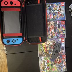 Nintendo Switch , 4 Games , 1 Extra Joycon And SD card