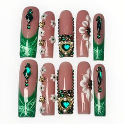 Green Freestyle Press On Nails