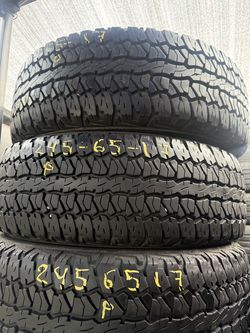 17” tires firestone 245/65/17 semi new with free installation $65 each