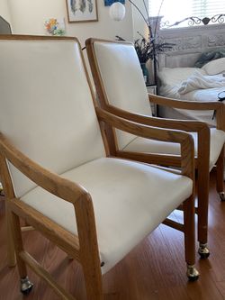 Rolling leather vintage chair