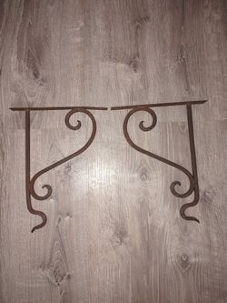 Vintage Iron Metal Shelf Brackets 