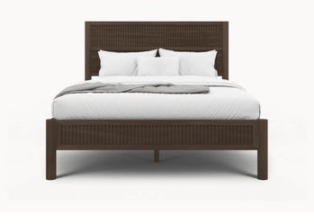 Brand New Leesa Bask Queen Platform Bedframe with Night Stands Set Walnut