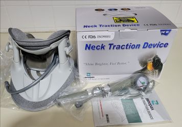 Neck Traction Device Cervical Traction Device For Neck Pain Relief W/ Hand Pump New