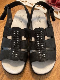 Brand New Hotter Black Strappy Sandals size 7EE