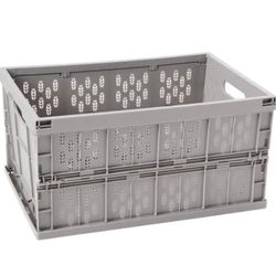 Collapsible Crate,Storage Crate and Reusable Fruit Storage , Foldable Crates, 31 Liters Plastic Milk Crate Bins for Auto organizing, Moving, Long Time