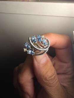 Vintage Trifari Blue Rhinestone Fur Clip Brooch