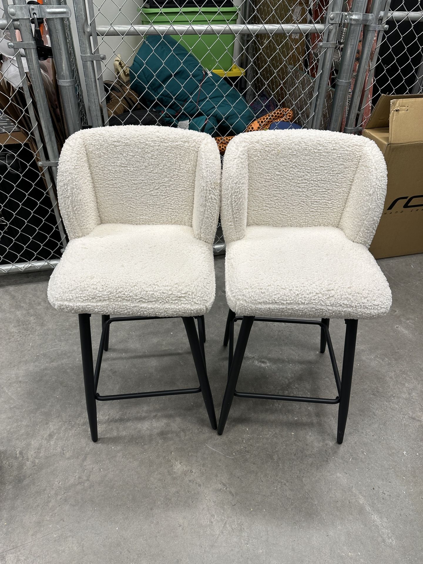 Ivory Boucle Bar Chairs/stools (SET OF 2) *MOVING SALE - OBO*