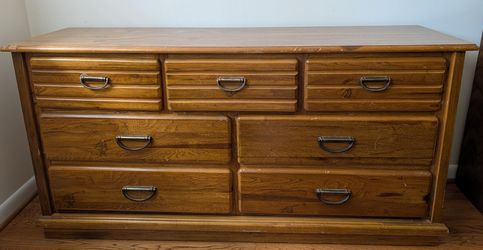Vintage solid wood 7-drawer credenza/dresser