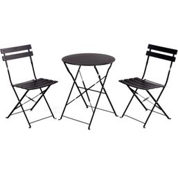 Grand Patio Premium Frame Patio Bistro Set, Folding Outdoor Patio Furniture Sets, 3 Piece Patio Set of Folding Patio Table and Chairs, Peacock Blue