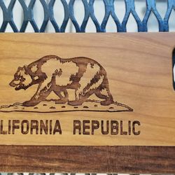 California Republic design laser engraved wood case for iPhone and Samsung Galaxy