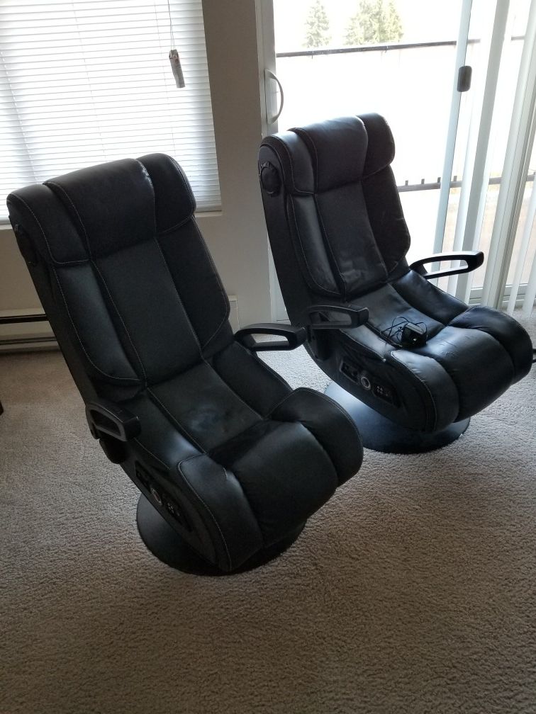 Pair of X Rocker Bluetooth Gaming Chairs.