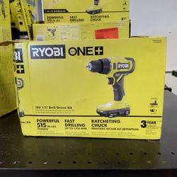Ryobi ONE+ 18V 1/2 in Drill/ Driver Kit With 1.5 Ah Battery & Charger PCL206K1