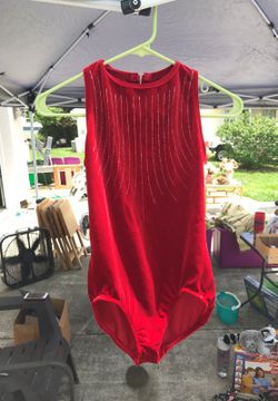 Red leotard.
