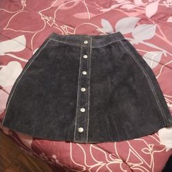 Leather Suede Brown Mini Skirt 