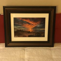 beautiful coastal sunset picture in a nice frame
