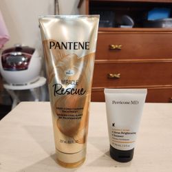 Pantene Pro-V Miracle Rescue Deep Repair Conditioner and a Perricone MD Vitamin C Ester Citrus Brightening Cleanser, almost full, all for $3