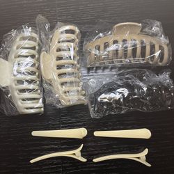 U V E V O V 8PCS Hair Clips Set – 4 Large Claws + 4 Duck-Billed Section & Styling Clips – NEW – $10