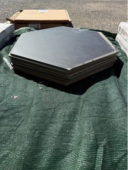 Large Dark Gray Hexagon Porcelain Tiles – New/Unused