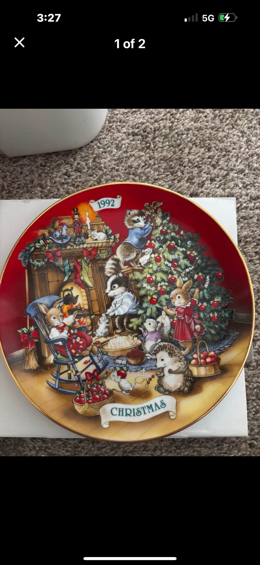 Avon 1992 Christmas Collectible Plate