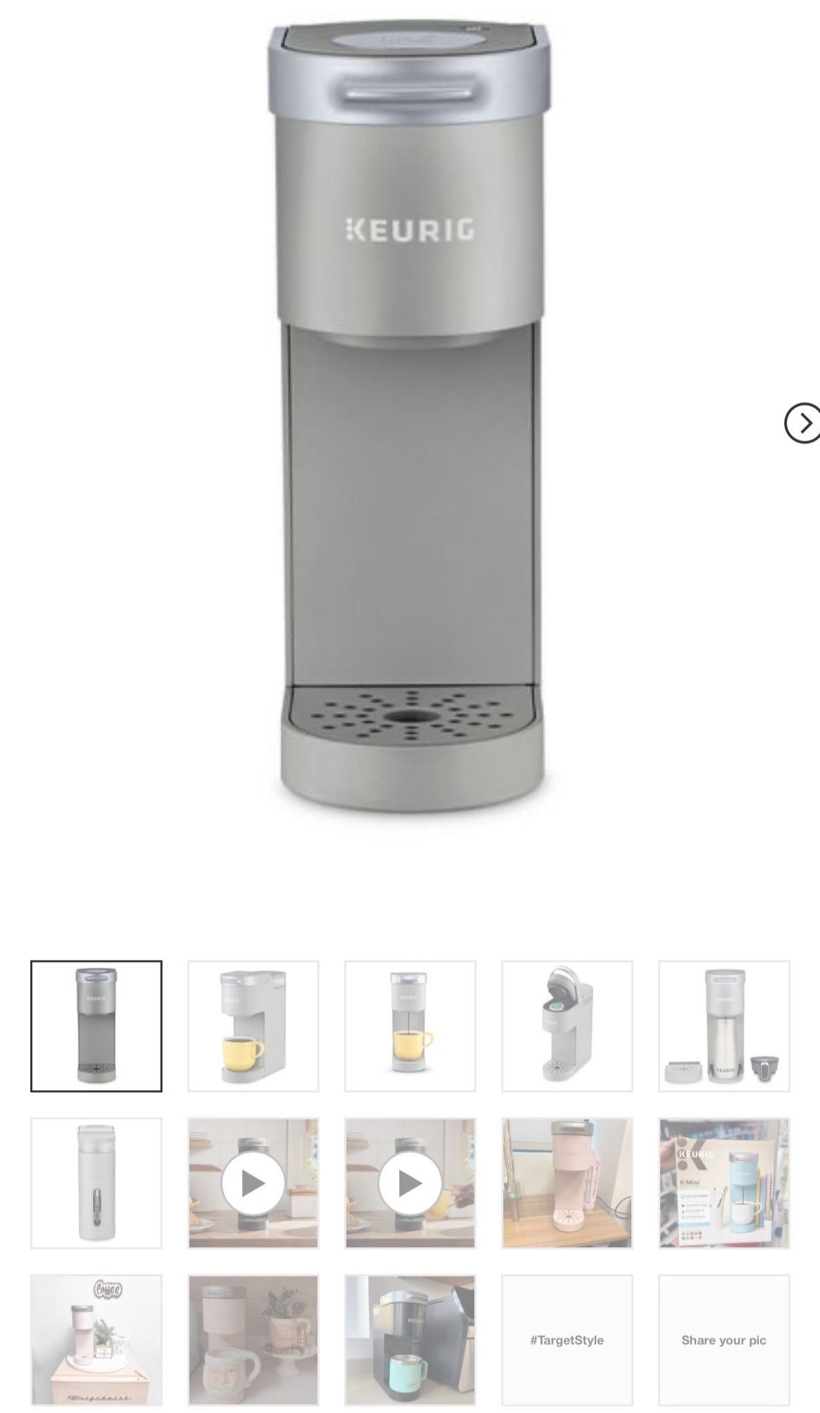 Keurig K mini Single Serve K Cup Pod Coffee Maker Gray