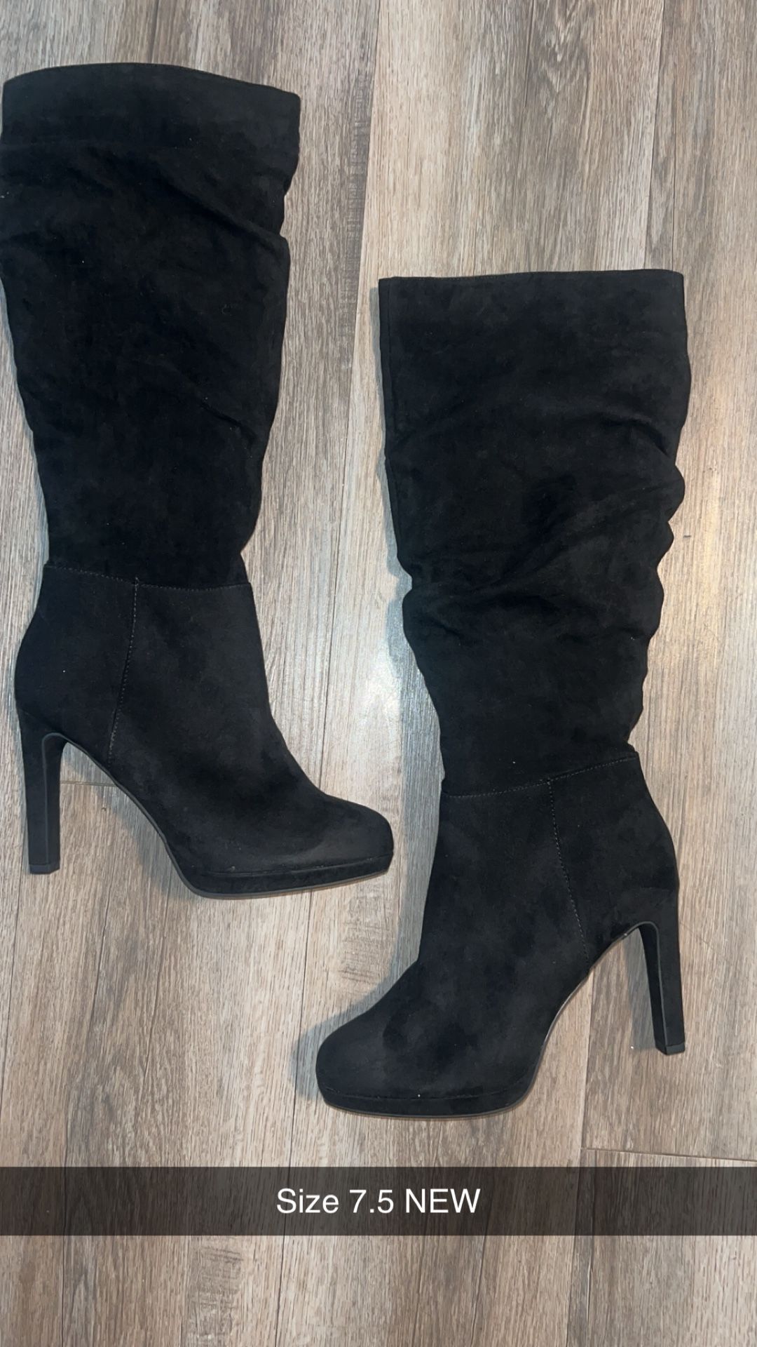 New Long Black Boots 7.5 