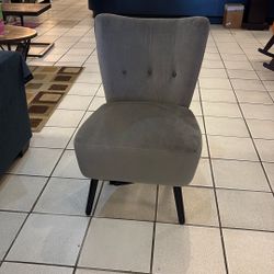 Accent Chair, Gray Velvet 