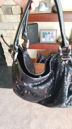 Black sequined purse