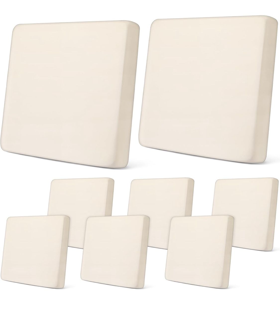 Newwiee 8Pcs Patio Cushion Covers Stretch Outdoor Cushion Cover Replacement for Patio Furniture Sofa Couch Slipcovers, Soft Flexibility Washable Furni