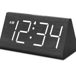 Alarm Clock(READ BELOW) Dreamsky Digital Wood Decor, USB, Snooze, Battery Backup BLACK