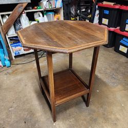 Antique hard wood end table