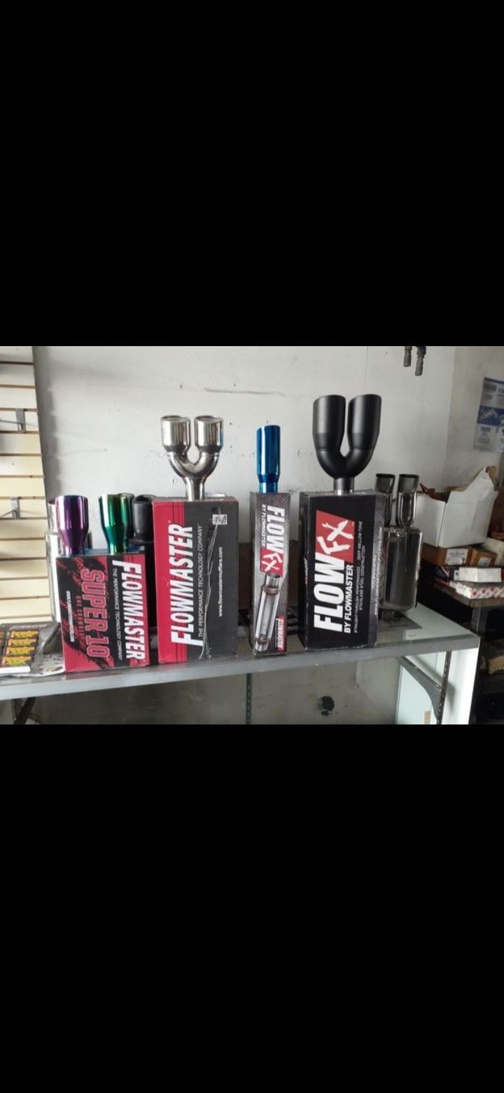 Especial flowmaster y cromo verde. Azul. Morado. Negro. Cromado. Para CARROS y TROKAS