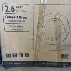Magic Chef 2.6 Cu. Ft. Compact Electric Dryer, Portable Clothes Dryer is Perfect for Home or Apartment, White