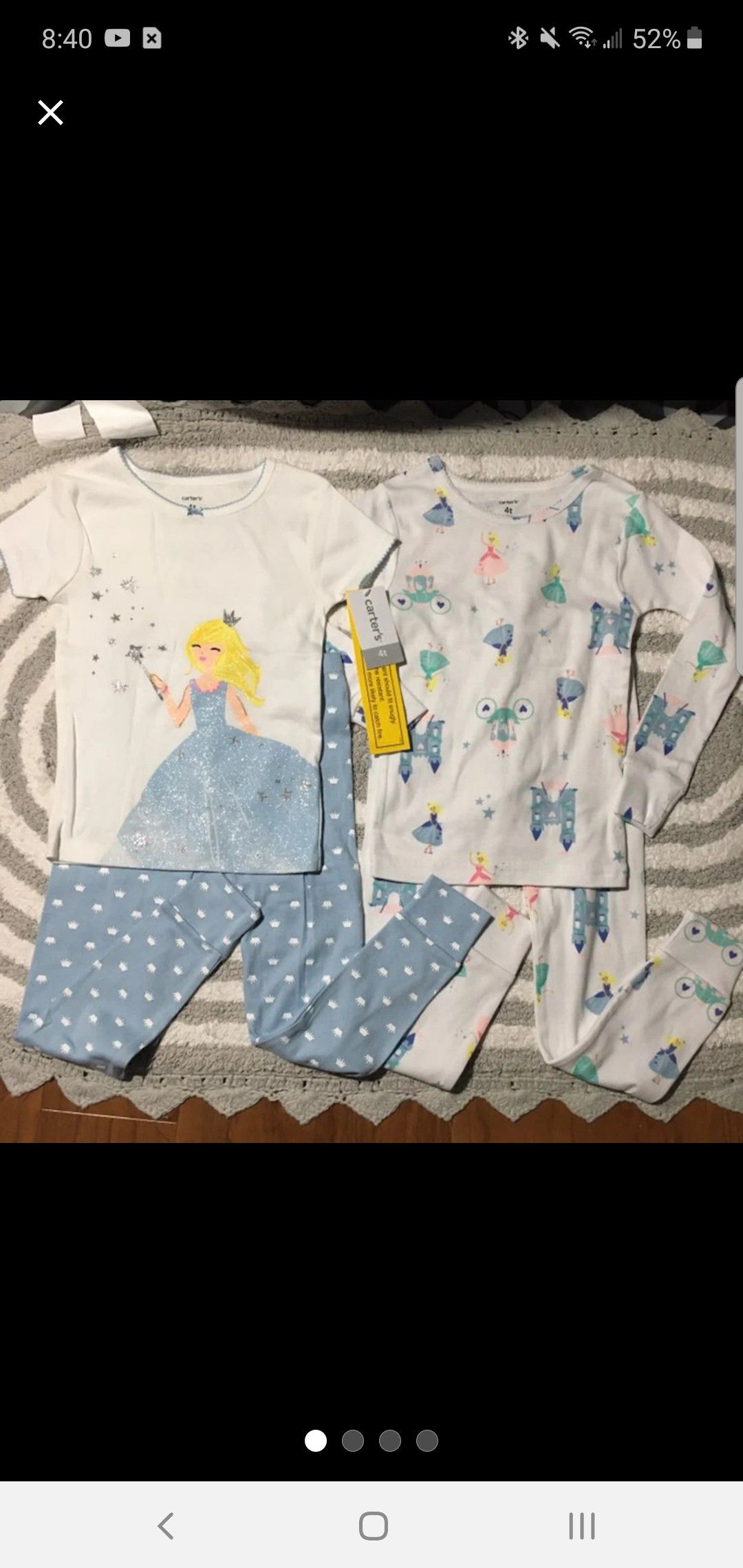 Carter's Cinderella 4pc pajamas set