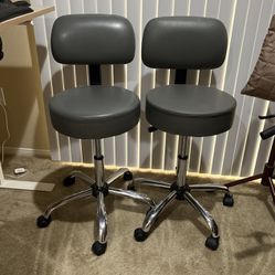 2 Gray Adjustable Office Chairs