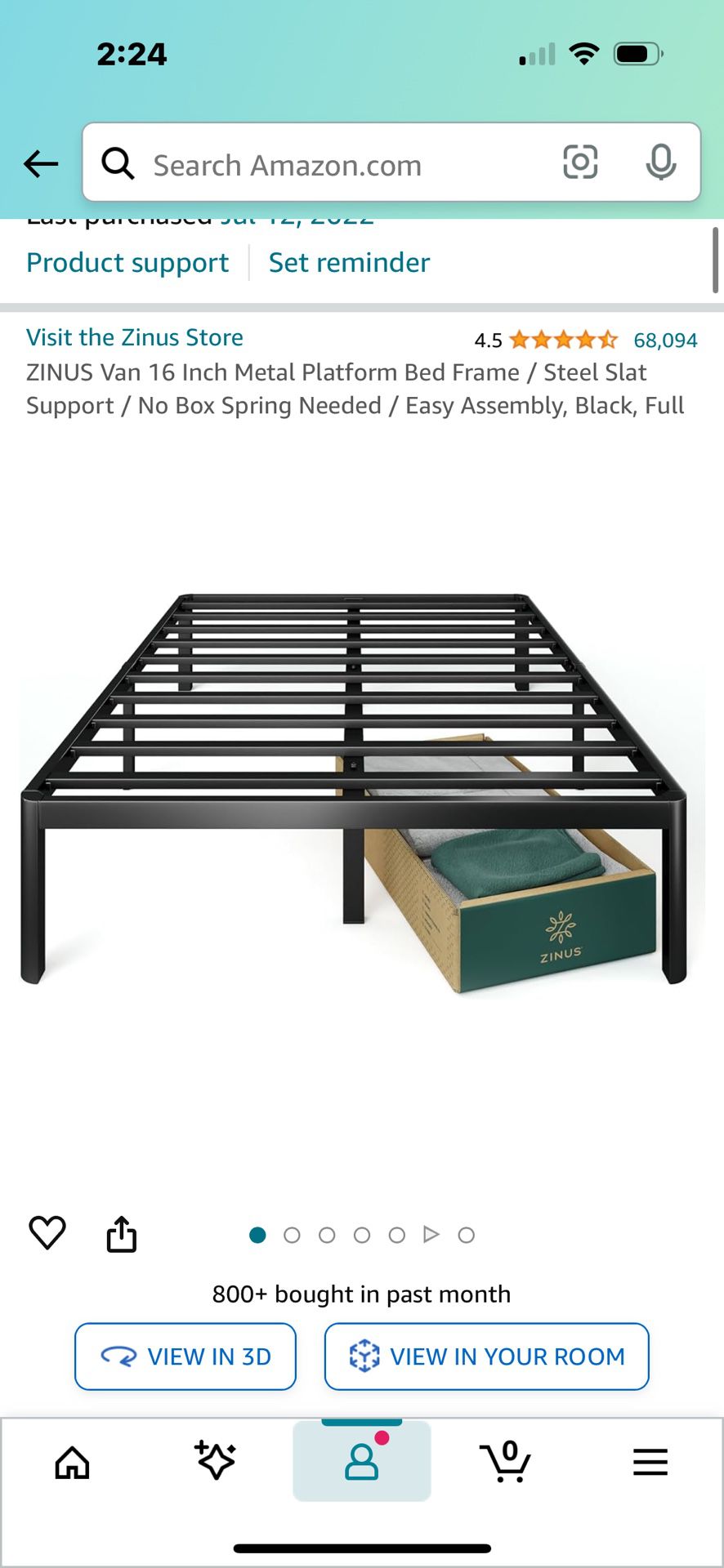 Full sized bed frame