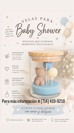 Velas artesanales para baby shower bautizo y todo tipo de ocasiones