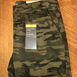 Girlfriend Chino Camo Pants NEW
