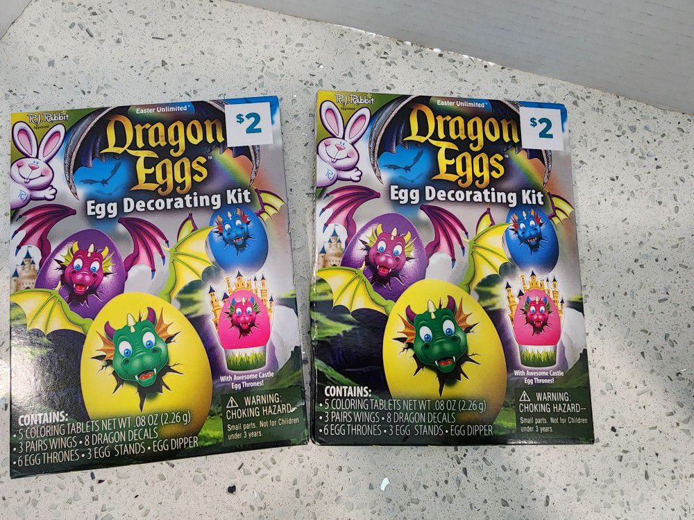  Egg Decorating Kits, 2 Boxes, Dragon Eggs