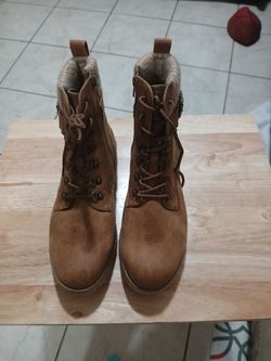 Brown Suede Lace-Up Ankle Boots