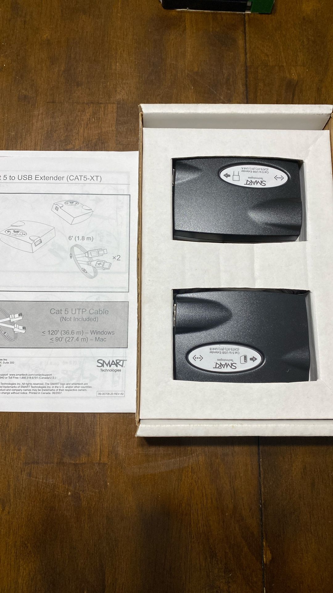 Smart Technologies CAT5-XT-R1 CAT 5 to USB Extender Units A/B